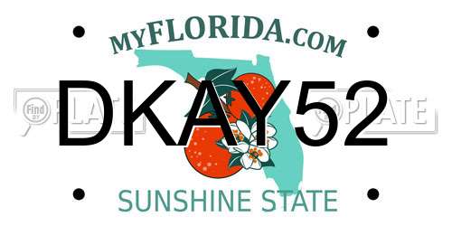 DKAY52 Florida License Plate