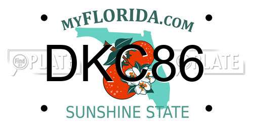 DKC86 Florida License Plate