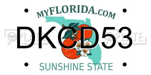 DKCD53 Florida License Plate
