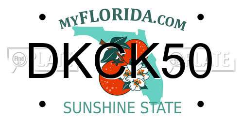 DKCK50 Florida License Plate
