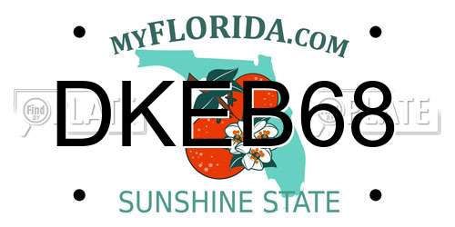 DKEB68 Florida License Plate