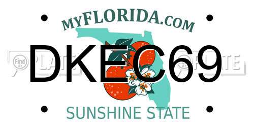 DKEC69 Florida License Plate