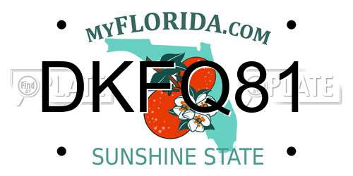DKFQ81 Florida License Plate