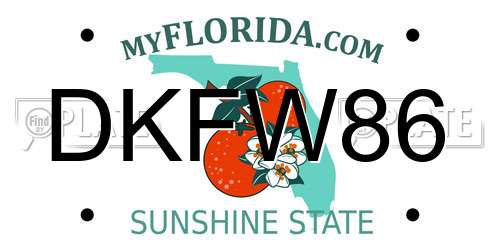 DKFW86 Florida License Plate