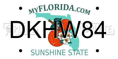 DKHW84 Florida License Plate