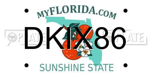 DKIX86 Florida License Plate