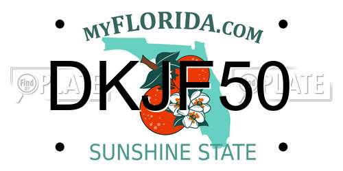 DKJF50 Florida License Plate