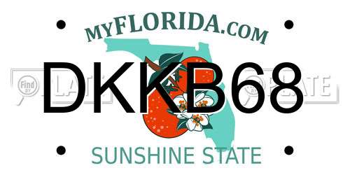 DKKB68 Florida License Plate