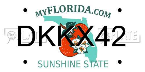 DKKX42 Florida License Plate