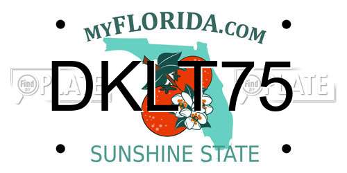 DKLT75 Florida License Plate