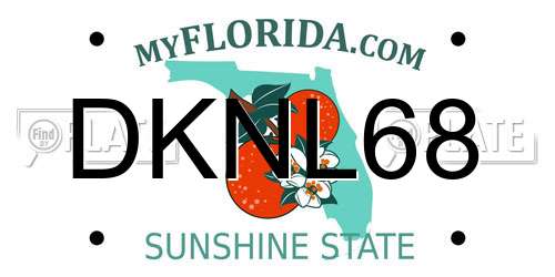 DKNL68 Florida License Plate