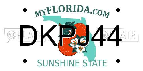 DKPJ44 Florida License Plate