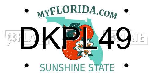 DKPL49 Florida License Plate