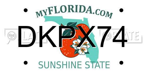 DKPX74 Florida License Plate