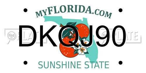 DKQJ90 Florida License Plate