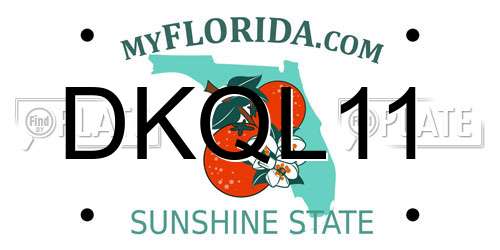 DKQL11 Florida License Plate
