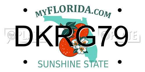 DKRG79 Florida License Plate