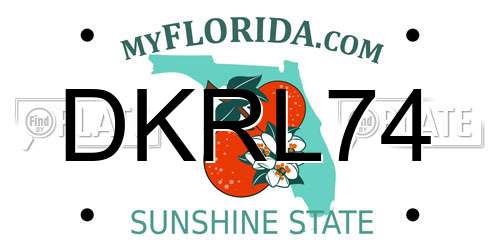 DKRL74 Florida License Plate