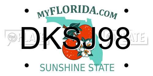 DKSJ98 Florida License Plate