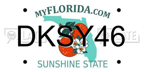 DKSY46 Florida License Plate