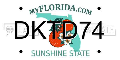 DKTD74 Florida License Plate