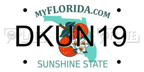 DKUN19 Florida License Plate