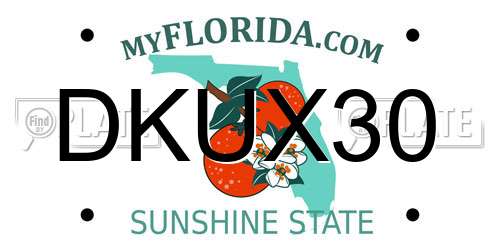 DKUX30 Florida License Plate