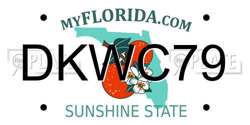 DKWC79 Florida License Plate