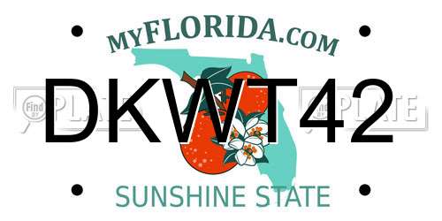 DKWT42 Florida License Plate