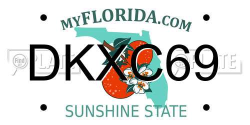 DKXC69 Florida License Plate
