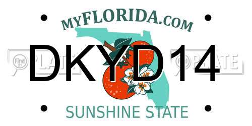 DKYD14 Florida License Plate