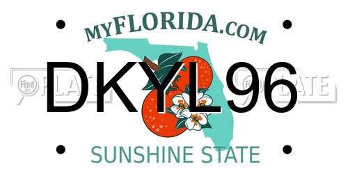 DKYL96 Florida License Plate