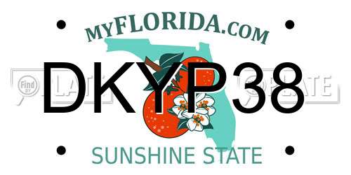 DKYP38 Florida License Plate