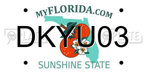 DKYU03 Florida License Plate