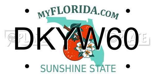 DKYW60 Florida License Plate