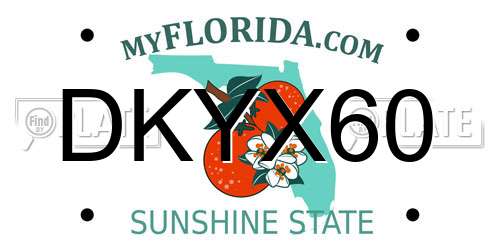 DKYX60 Florida License Plate
