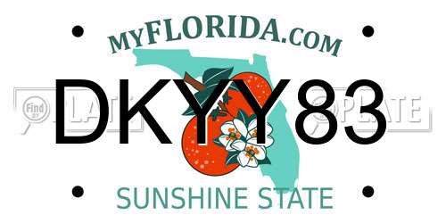 DKYY83 Florida License Plate