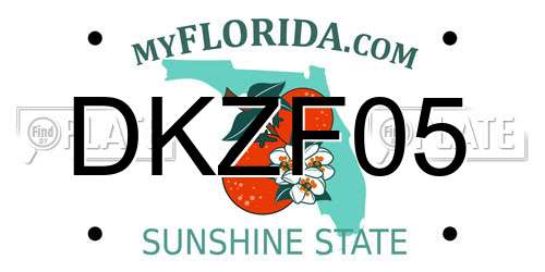 DKZF05 Florida License Plate
