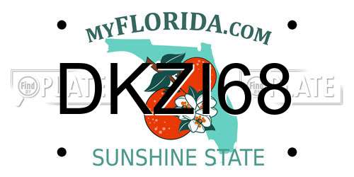 DKZI68 Florida License Plate
