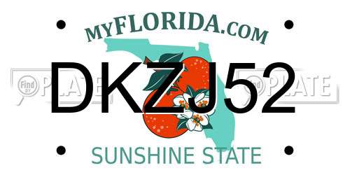 DKZJ52 Florida License Plate