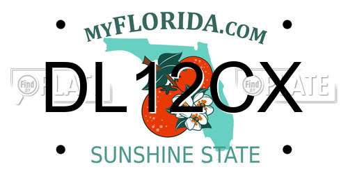 DL12CX Florida License Plate