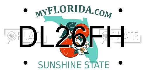 DL26FH Florida License Plate
