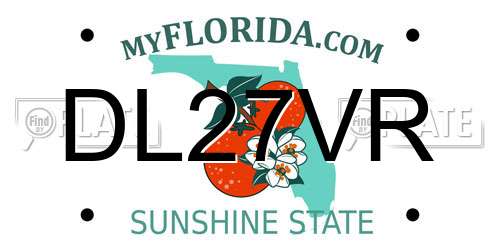 DL27VR Florida License Plate
