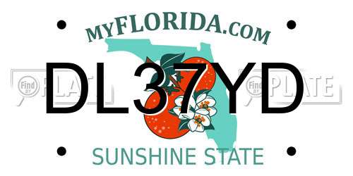 DL37YD Florida License Plate