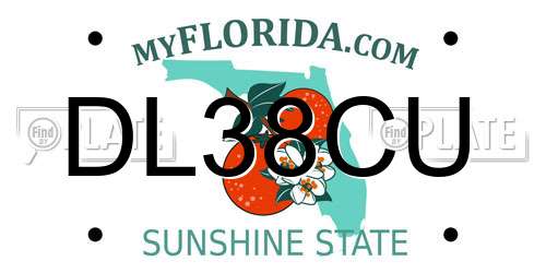 DL38CU Florida License Plate