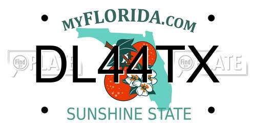 DL44TX Florida License Plate