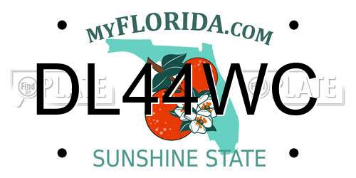 DL44WC Florida License Plate