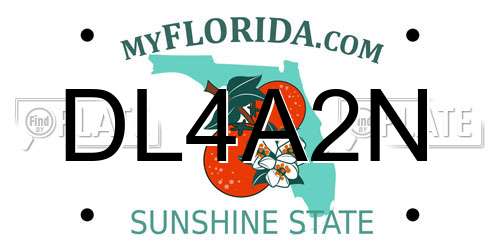 DL4A2N Florida License Plate