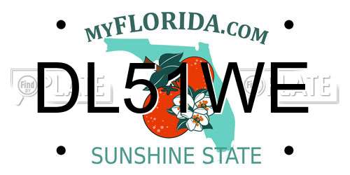 DL51WE Florida License Plate