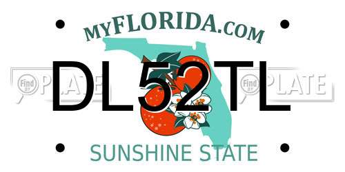 DL52TL Florida License Plate